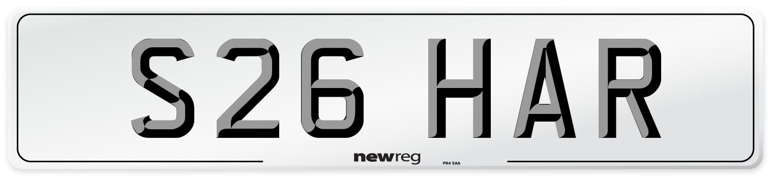 S26 HAR Number Plate from New Reg